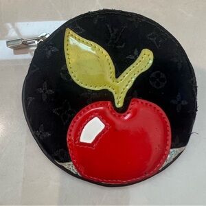 Louis Vuitton Limited Edition Black Monogram Cerise Coin Pouch